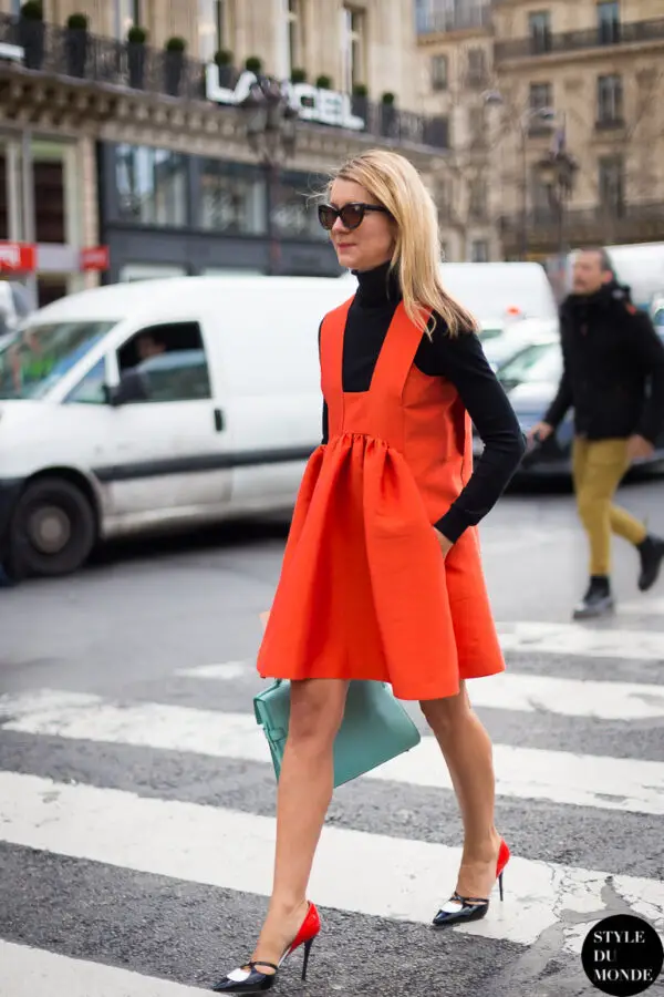 4-orange-dress-with-turtleneck-sweater
