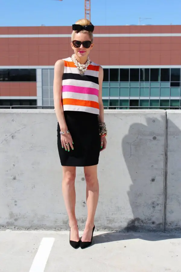 4-pencil-skirt-with-colored-striped-top