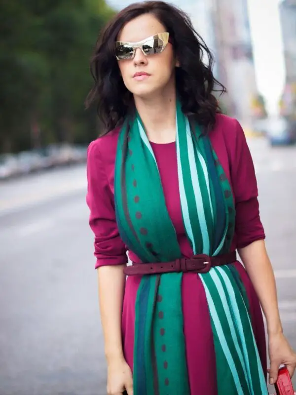 4-purple-dress-with-green-scarf-and-belt