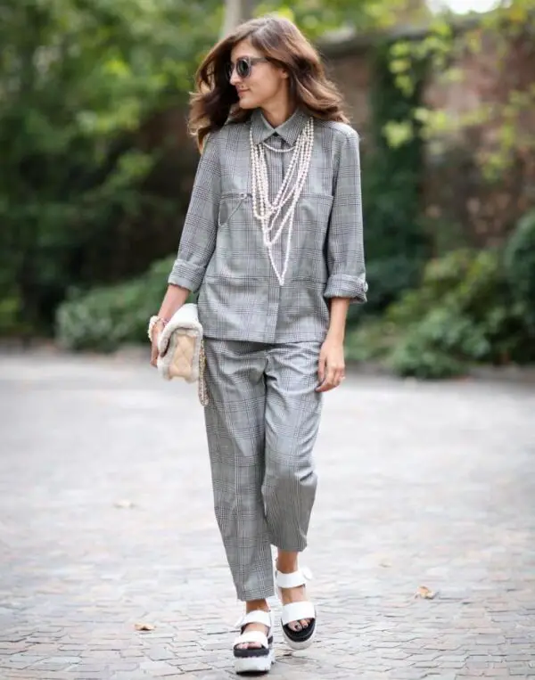 4-quirky-pajama-outfit-with-pearl-necklace-and-lug-sole-sandals