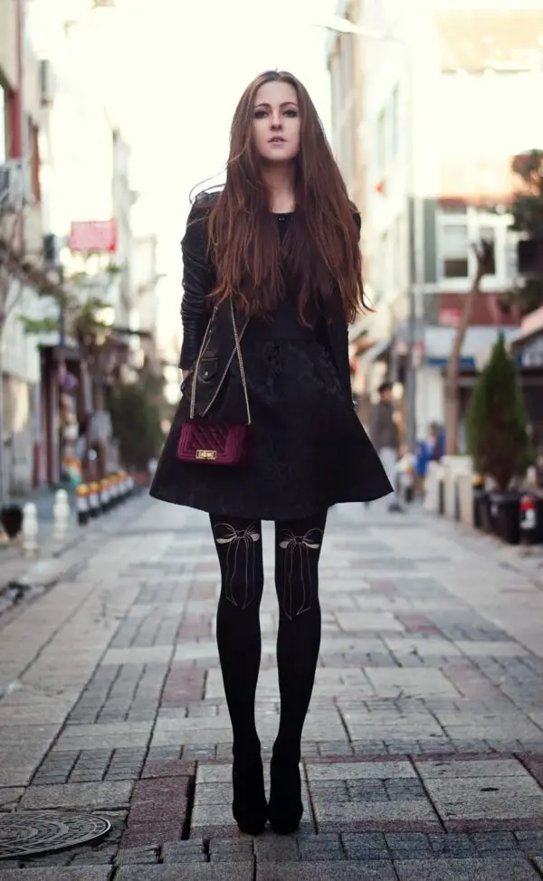 5-black-dress-with-cute-leggings