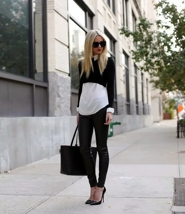 5-button-down-shirt-with-crop-top-and-leather-trousers-1