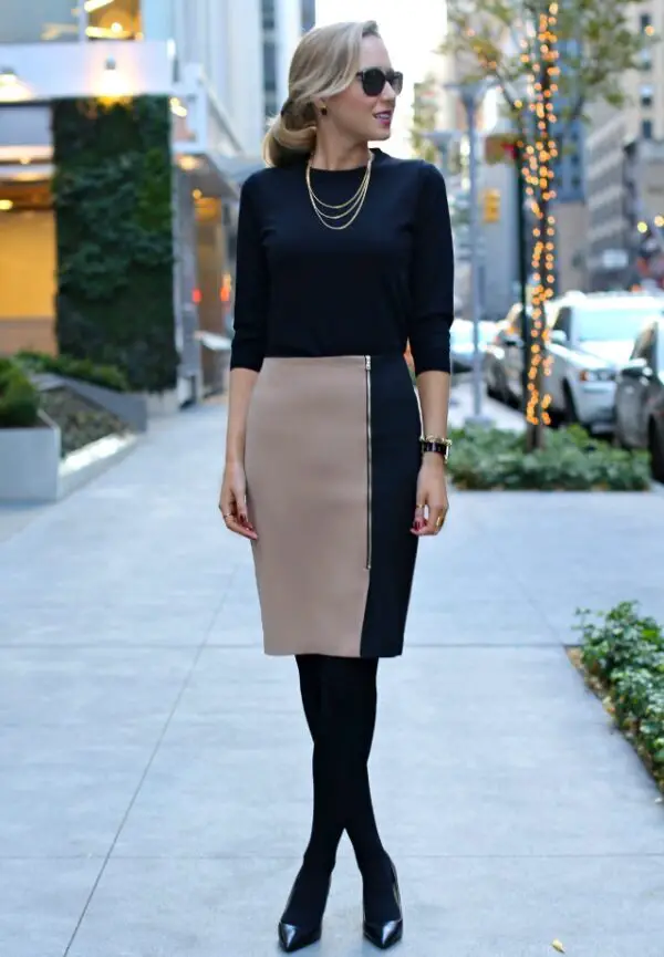 5-color-blocked-pencil-skirt-with-fitted-sweater