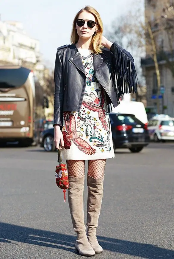 5-graphic-print-dress-with-leather-jacket