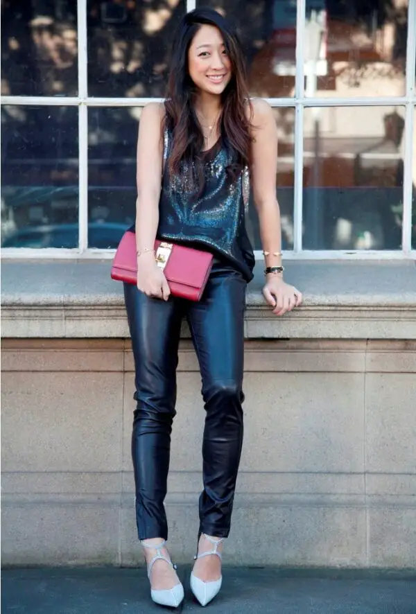 5-leather-trousers-with-clutch-and-metallic-top