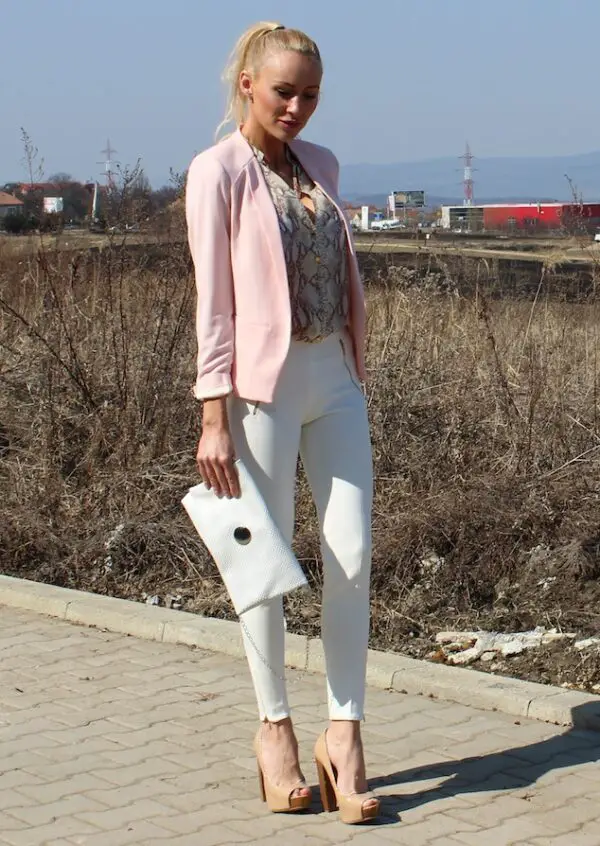 5-pink-blazer-with-snake-print-top-and-white-pants