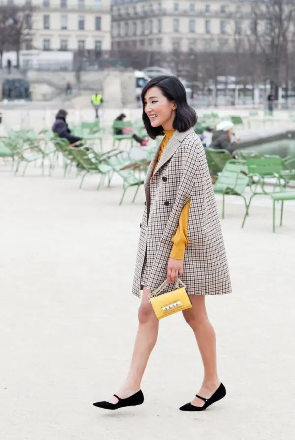 5-plaid-cape-with-mustard-outfit-and-clutch