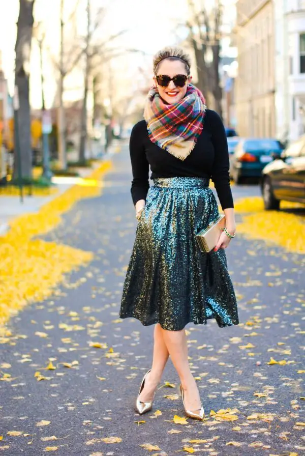 5-plaid-scarf-with-metallic-skirt-1