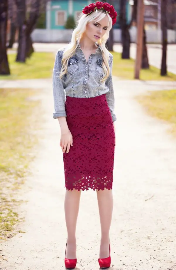 5-red-lace-skirt-with-chambray-shirt