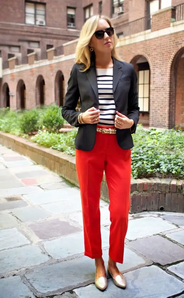 5-red-pants-with-striped-top-and-blazer-with-gold-belt