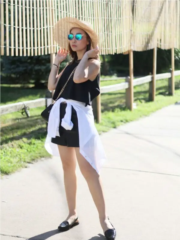 5-straw-hat-with-black-dress-and-flat-mules