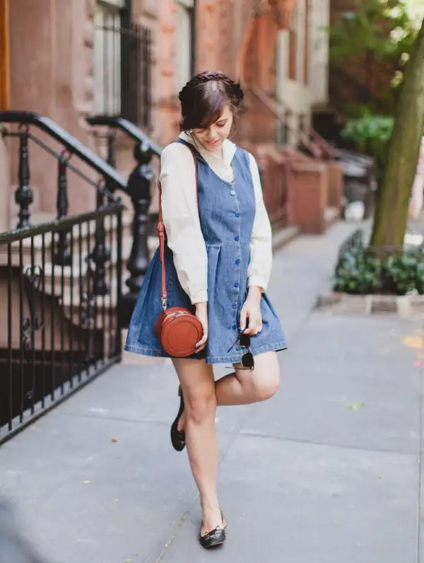 5-vintage-denim-dress-with-blouse