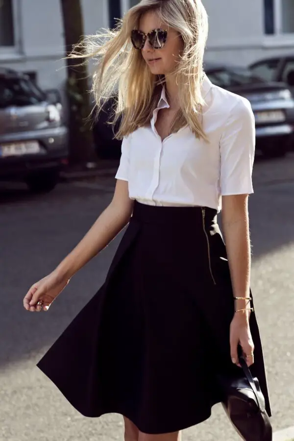 5-white-blouse-with-black-skirt