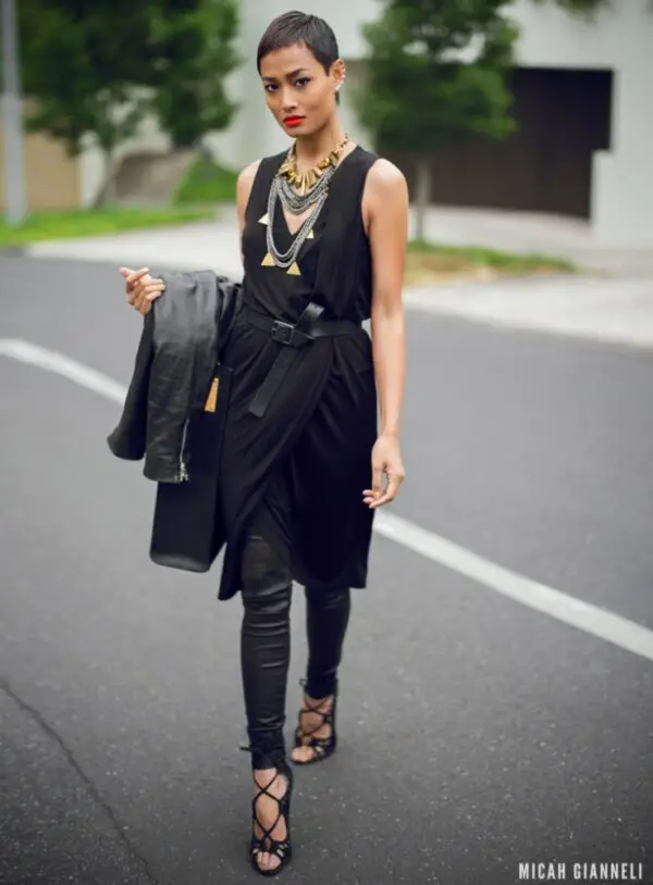 5-wrap-dress-with-knotted-belt-and-leather-trousers