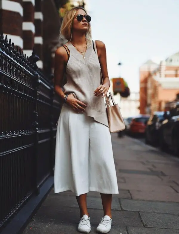6-white-culottes-with-sneakers-and-nude-top