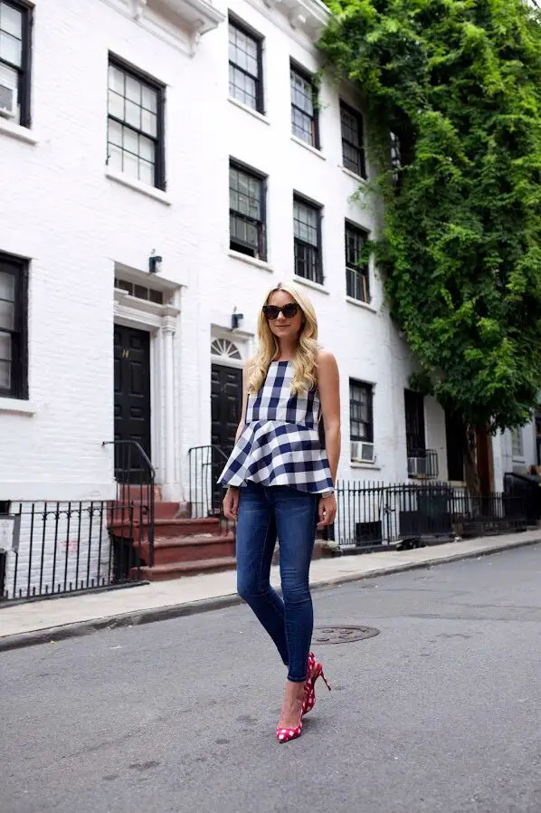 9-gingham-peplum-top-with-skinny-jeans
