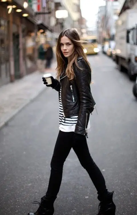 leather-jacket-over-striped-top