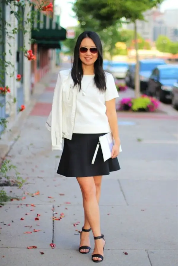 black-basic-fluted-skirt