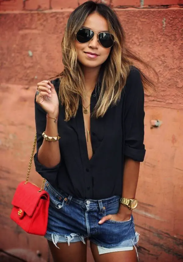 button-down-top-and-shorts