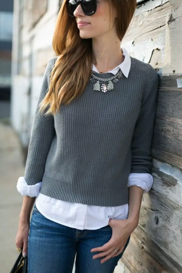 collared-shirt-and-sweater-layer-with-necklace