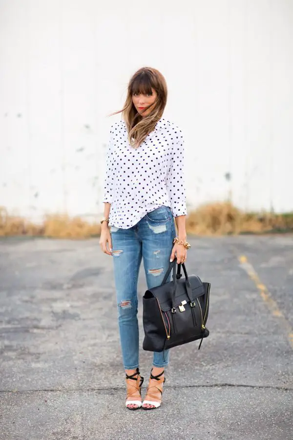 dotted-button-down-and-ripped-pants