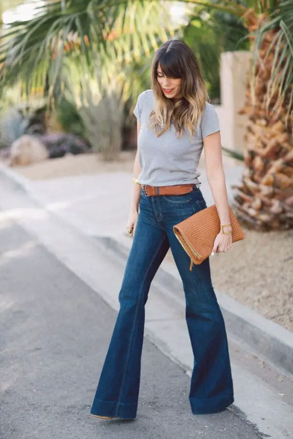 flared-jeans-and-shirt