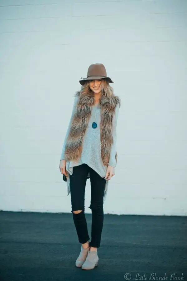 fur-vest-and-sweater