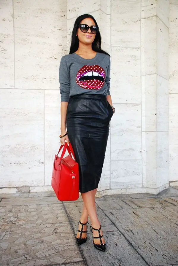 graphic-lip-tee-and-pencil-skirt