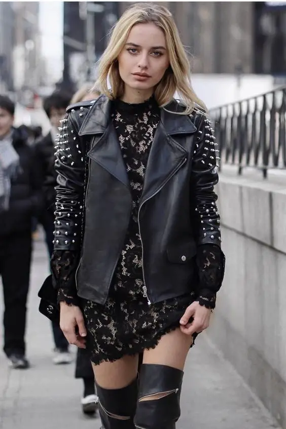 lace-dress-and-studded-leather-jacket-1