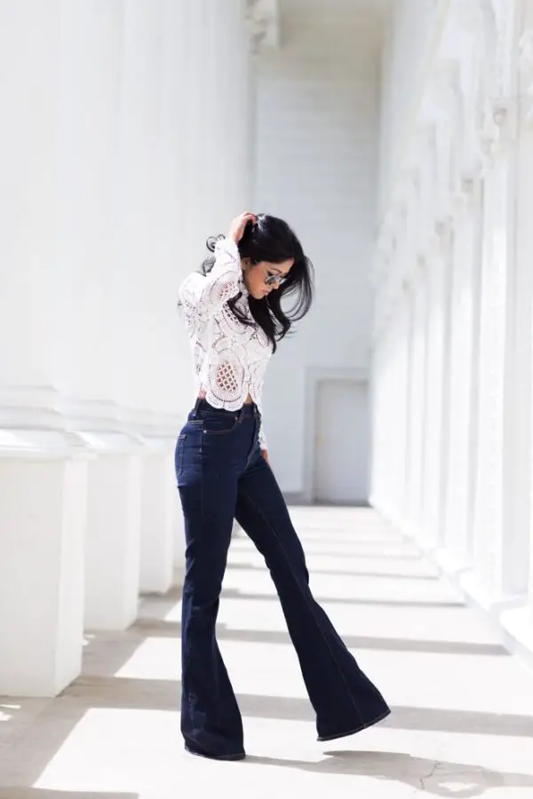 lace-top-and-flare-denim-pants