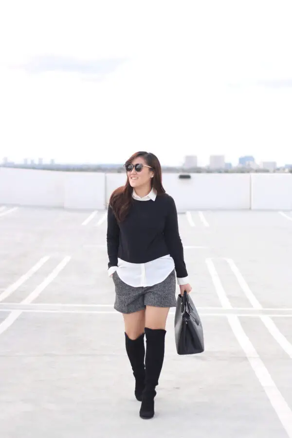 layered-shorts-outfit-for-fall