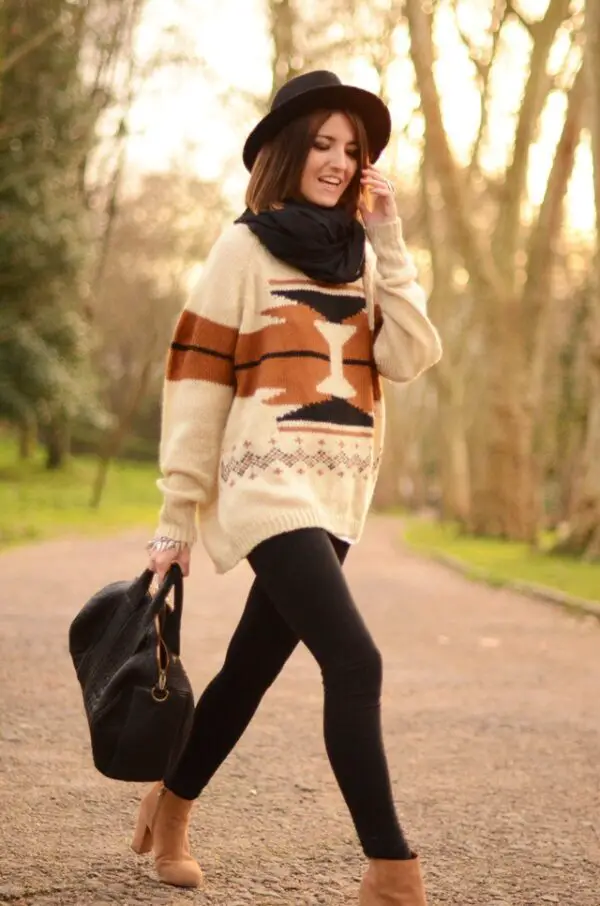 leggings-and-oversized-brown-sweater