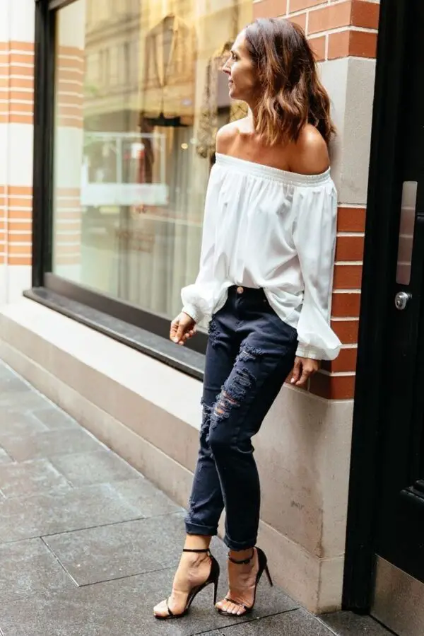 off-shoulder-peasant-top-and-ripped-jeans