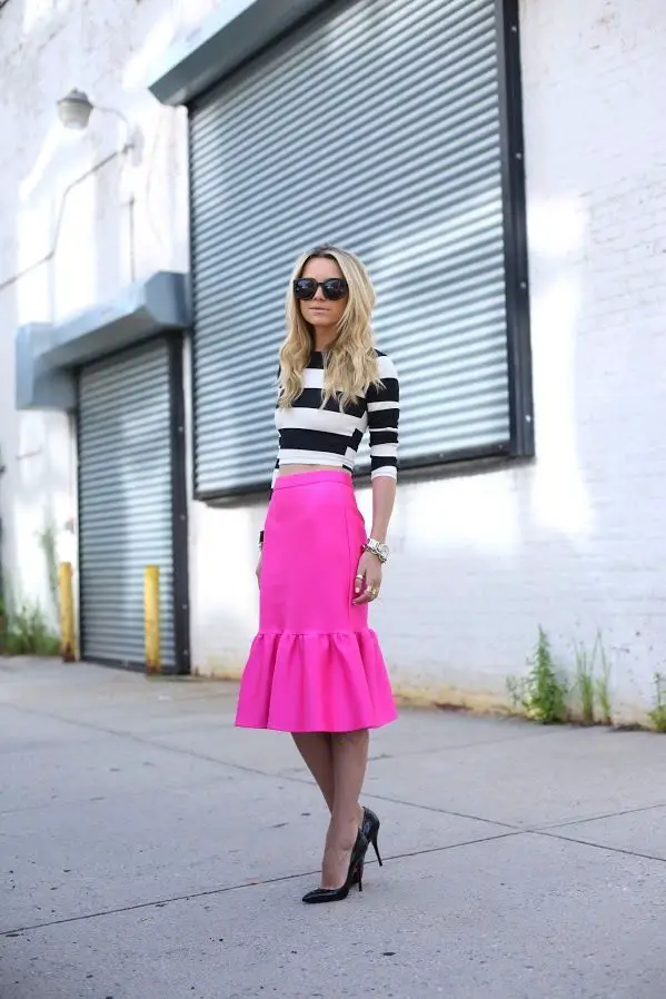 pink-fluted-skirt-and-crop-top