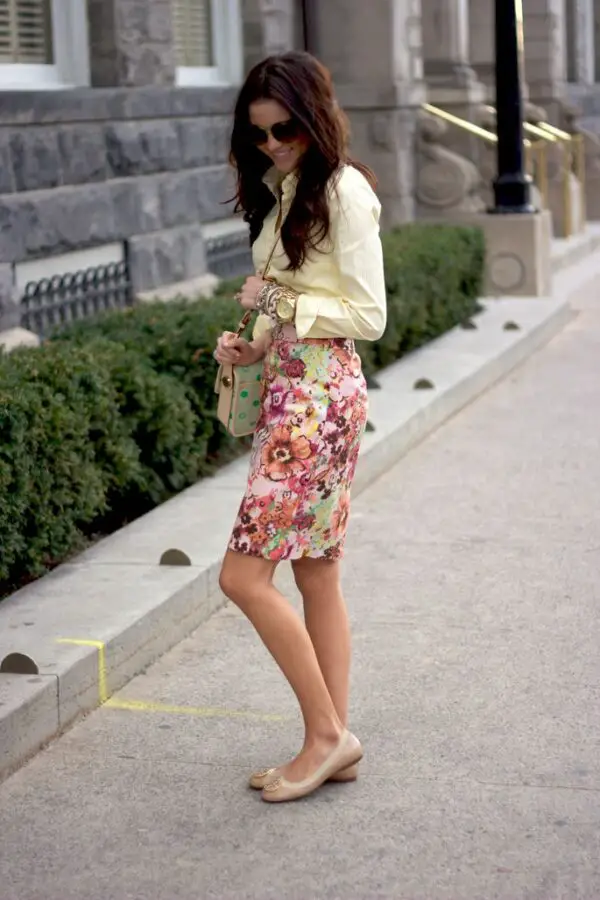 pinstripe-top-and-floral-skirt