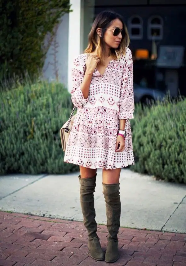 printed-dress-and-boots