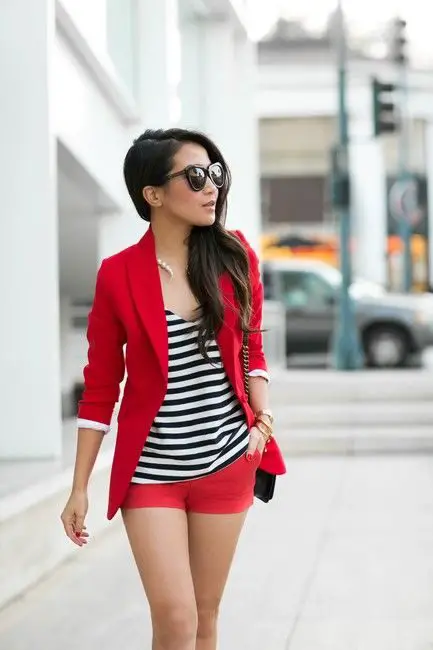 red-matching-blazer-and-shorts