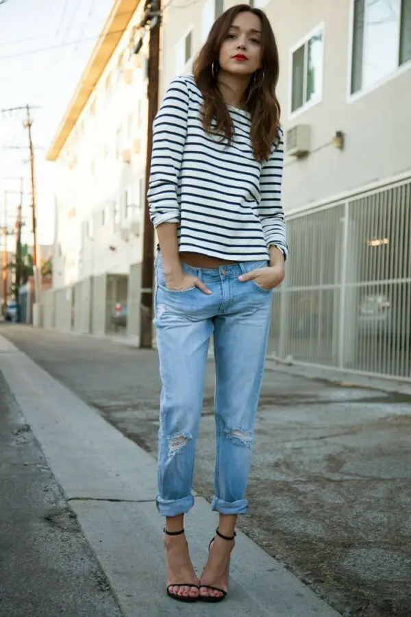 stripe-printed-shirt-and-jeans