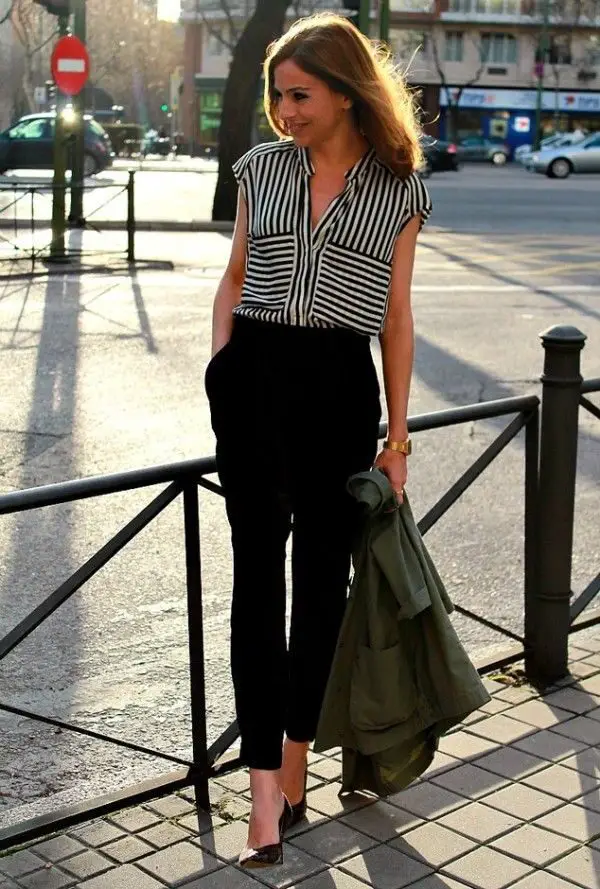 striped-top-and-black-pants