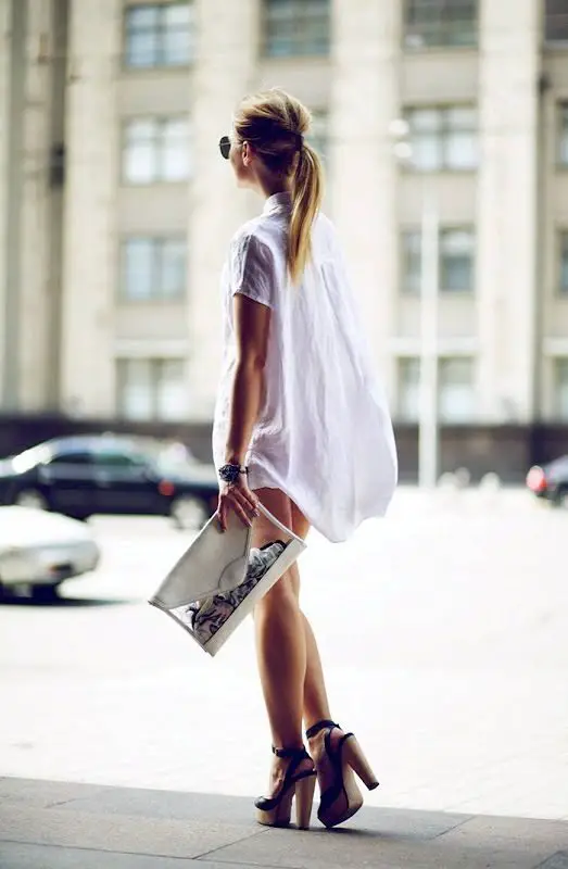 white-dress-and-platform-sandals