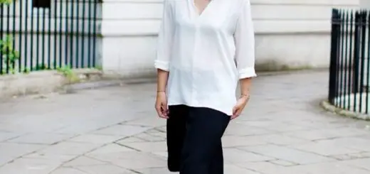 1-button-down-blouse-with-wedge-pumps