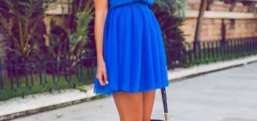 1-cobalt-blue-fit-and-flare-dress-with-orange-heels