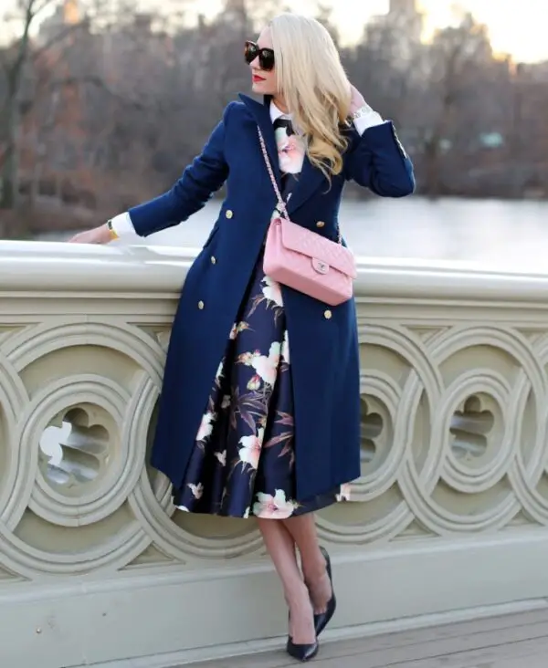 1-collared-shirt-with-floral-dress-and-navy-coat
