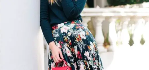 1-floral-print-skirt-with-fitted-dress