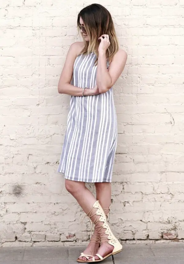 1-gladiator-sandals-with-striped-dress