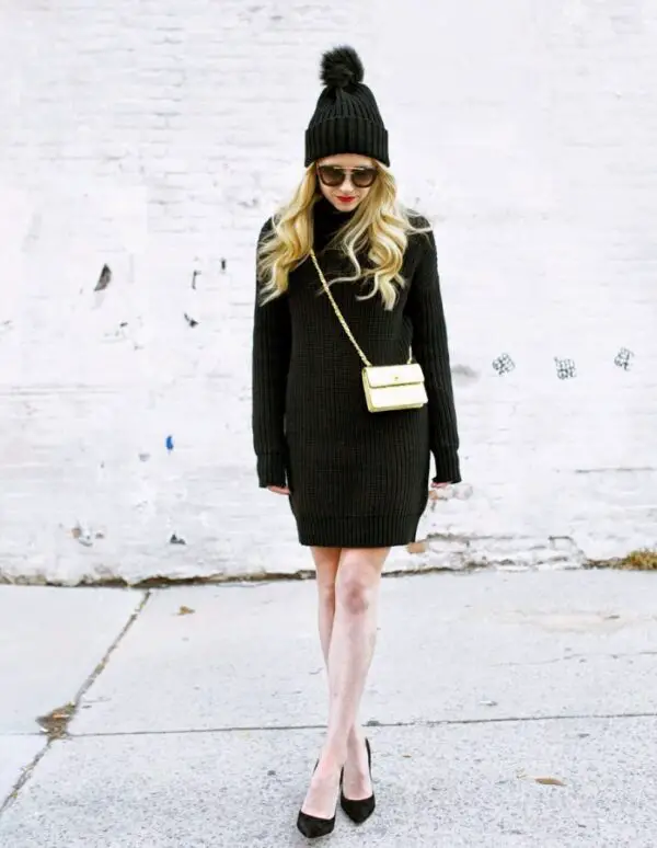 1-knitted-black-dress-with-sunglasses-and-beanie