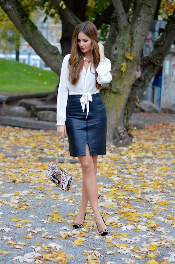 1-leather-skirt-with-bow-tie-blouse