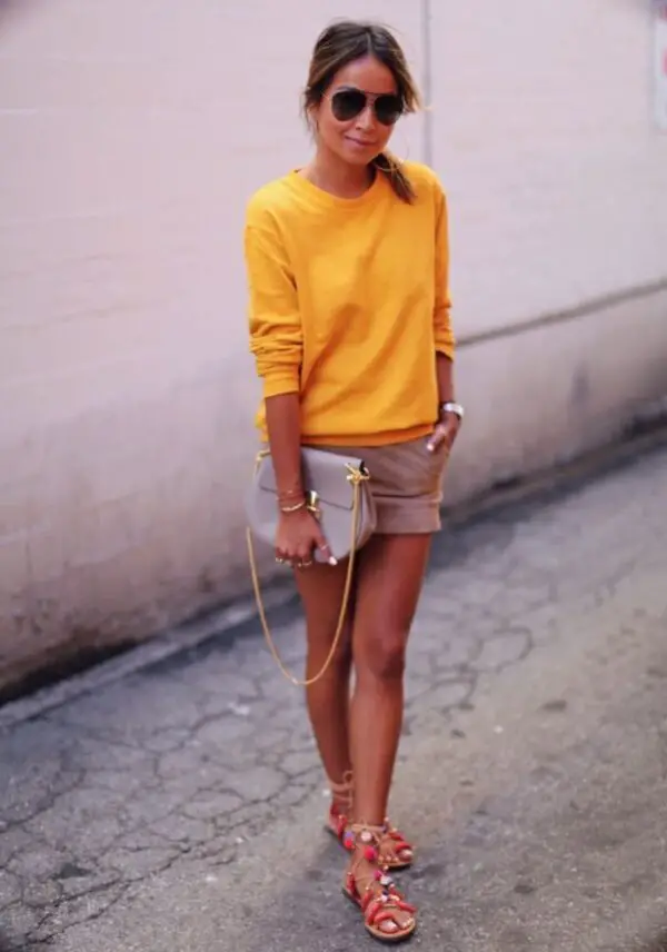 1-yellow-top-with-brown-shorts-and-pom-pom-sandals