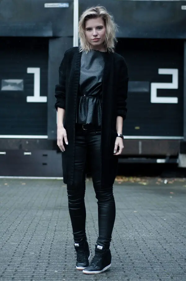 2-black-cardigan-with-leather-trousers