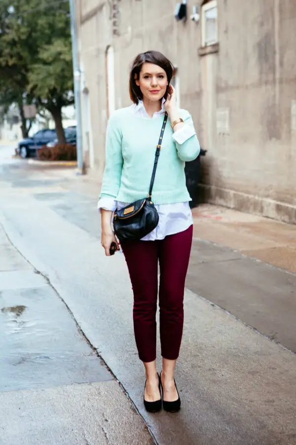 2-burgundy-pants-with-light-blue-sweater-and-button-down-shirt